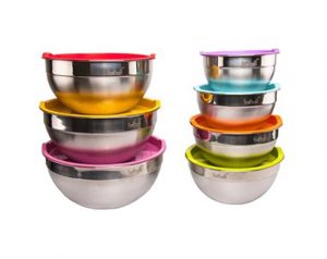لگن استیل درب رنگی YYI Salad Bowl